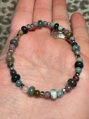 Fancy Jasper Crystal Gemstone Stretch Bracelet *Stone Of Tranquility*